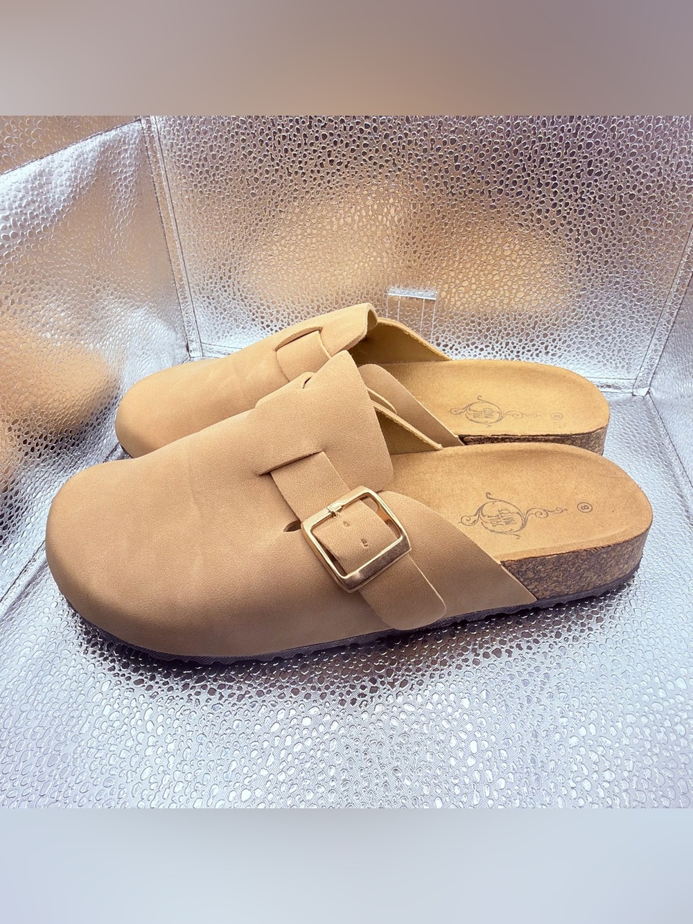 Women’s Buckle Clog Mule in Tan with Cushioned Footbed sole Mates 8 - Picture 3 of 8